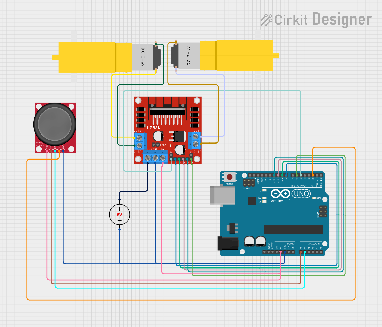 Image of Bot with L298N Driver: A project utilizing Motor Driver 2 in a practical application