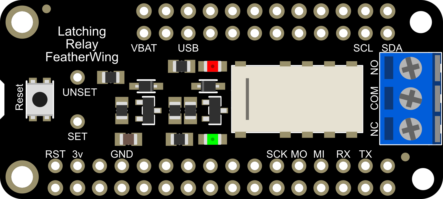 Image of Adafruit Latching Mini Relay FeatherWing