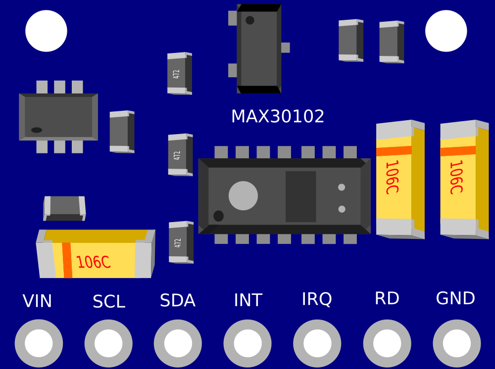 Image of MAX30102 Heart Rate and Oxygen Sensor