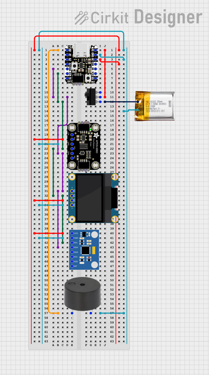 Image of wearable final: A project utilizing Adafruit AT42QT1010 Standalone Momentary Capacitive Touch Sensor in a practical application