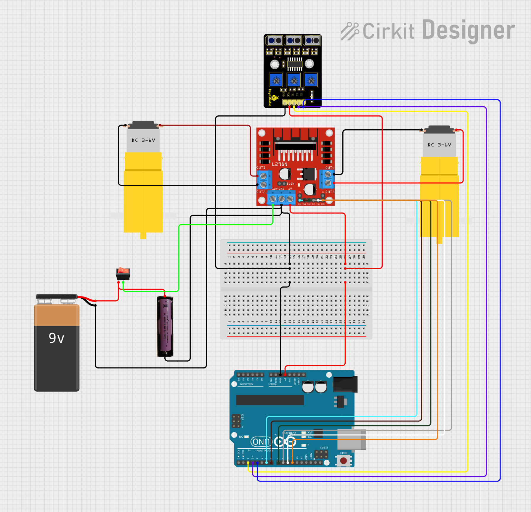 Image of CFL_3Sensor_byPu: A project utilizing 3 channel line tracking in a practical application