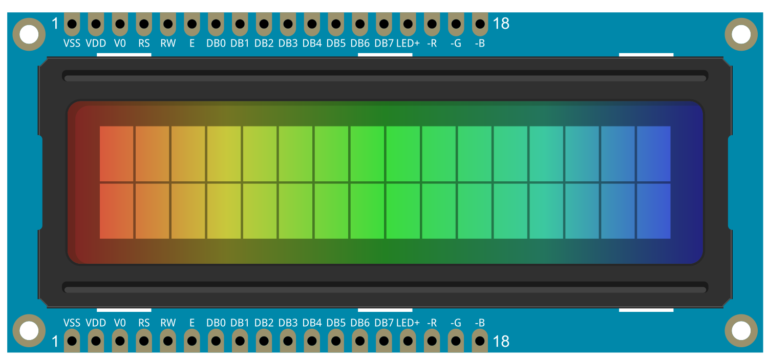 Image of Adafruit Negative RGB 2x16 LCD