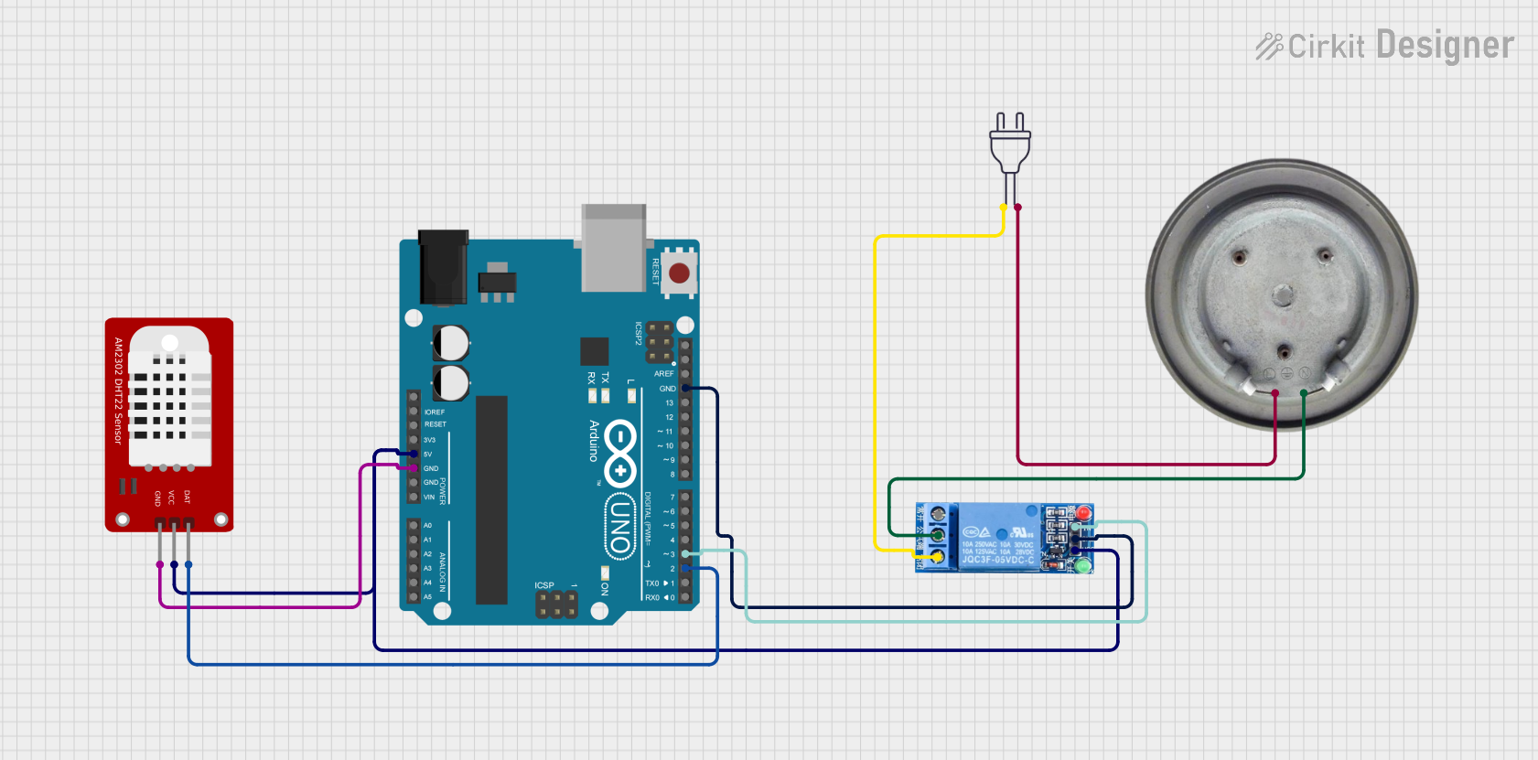 Image of Arduino UNO-Based Automatic Temperature Control Room Heater with DHT22 Sensor and Relay