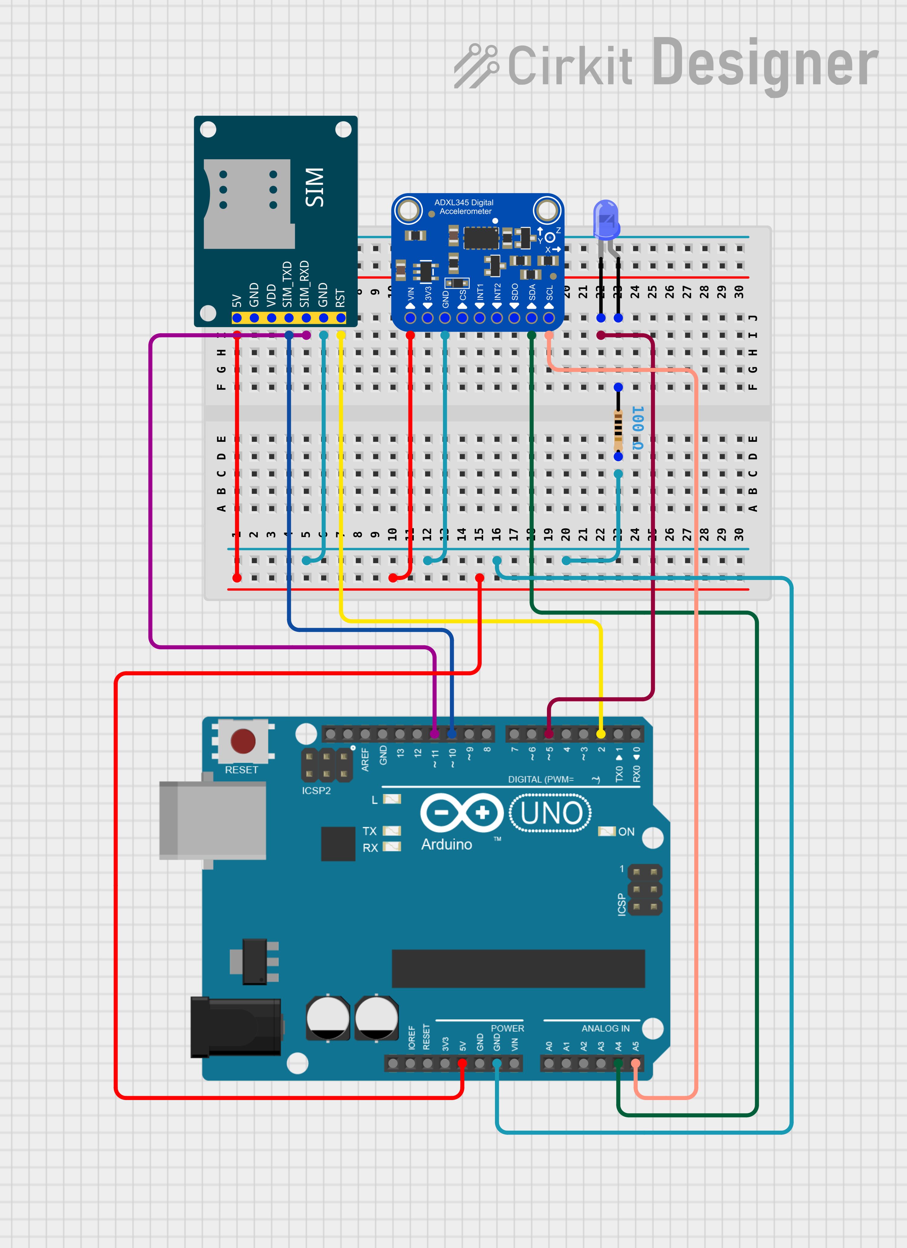 Image of Arduino UNO Based Fall Detection System with GSM Alert