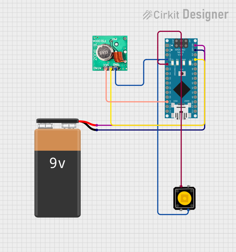 Image of nano transmitter : A project utilizing 4 Button RF transmitter remote in a practical application
