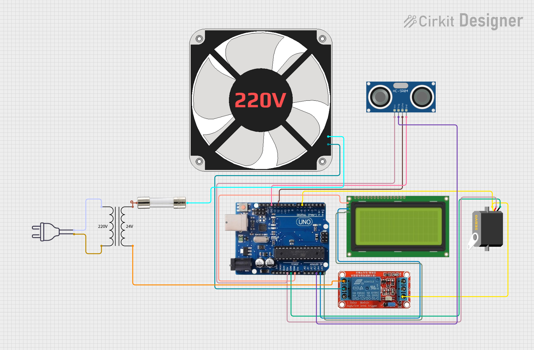 Image of Ultrasonic Distance Measurement with Servo Control and LCD Display