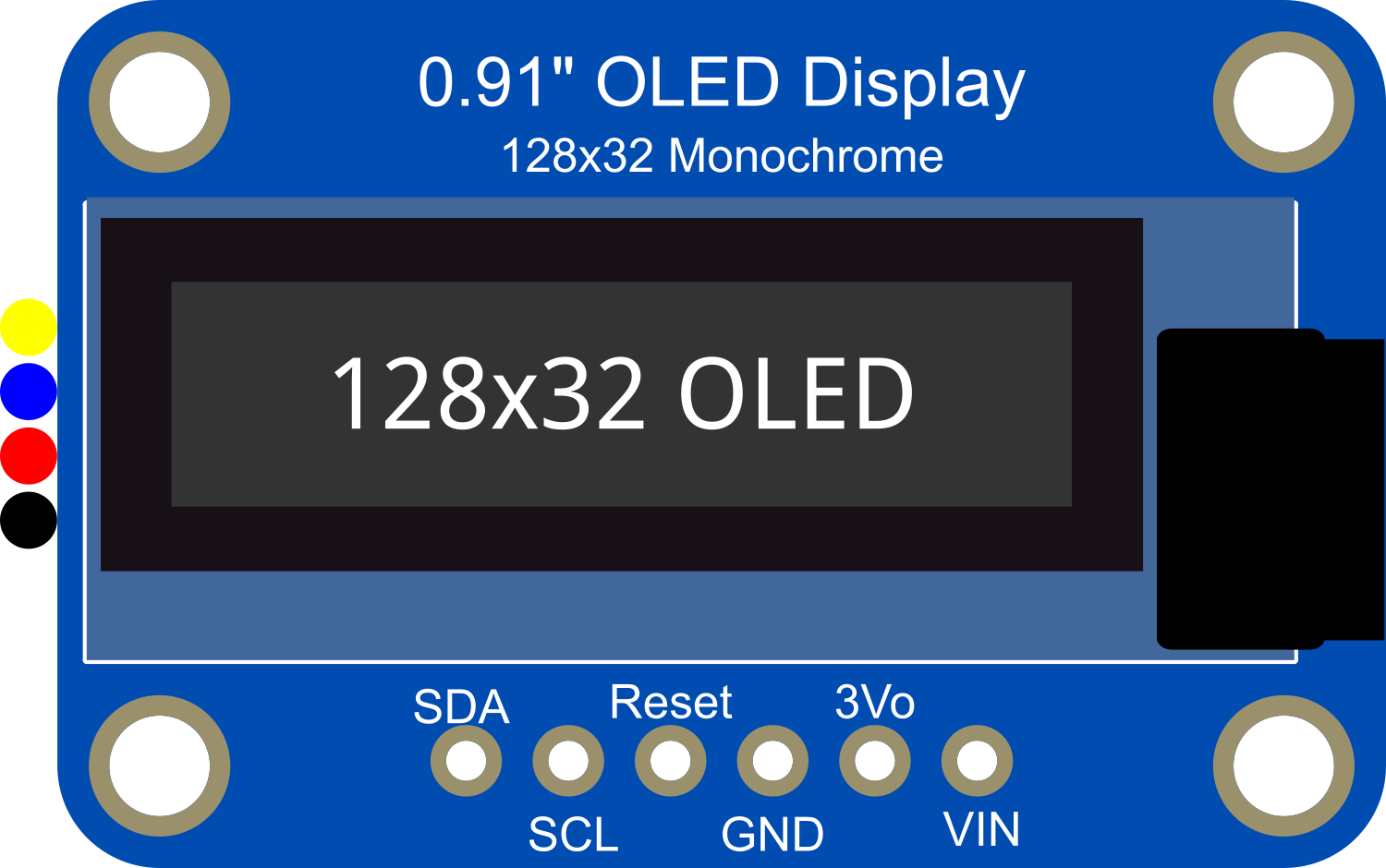 Image of Adafruit OLED Monochrome 0.91in I2C with STEMMA QT