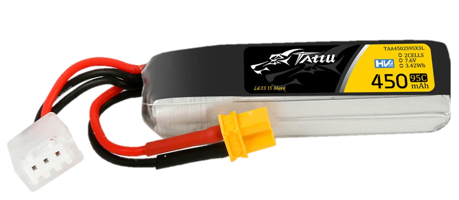 Image of LiPo batterij	2S 450mAh 7.6V, met XT30 connector