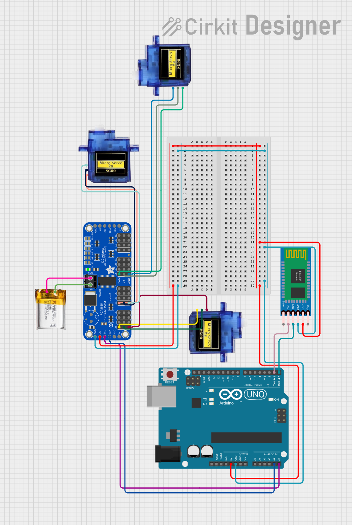 Image of Robot: A project utilizing Adafruit PWM Servo Featherwing in a practical application