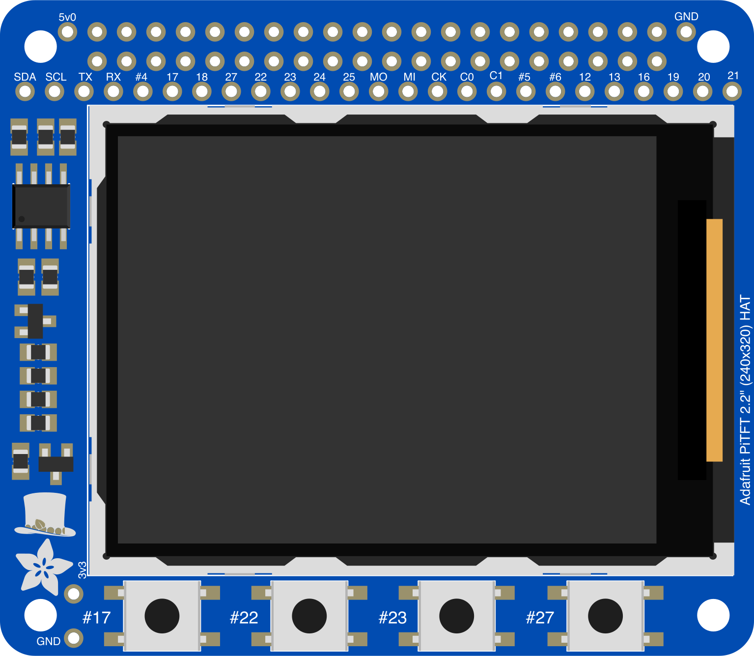 Image of Adafruit 2.2in PiTFT HAT