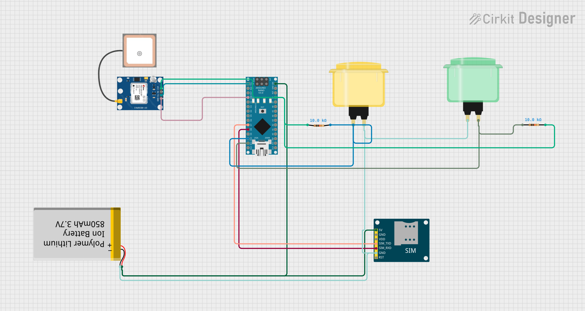 Image of gps: A project utilizing Arcade Button (pink) in a practical application