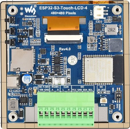 Image of ESP32-S3-Touch-LCD-4inch 480x480