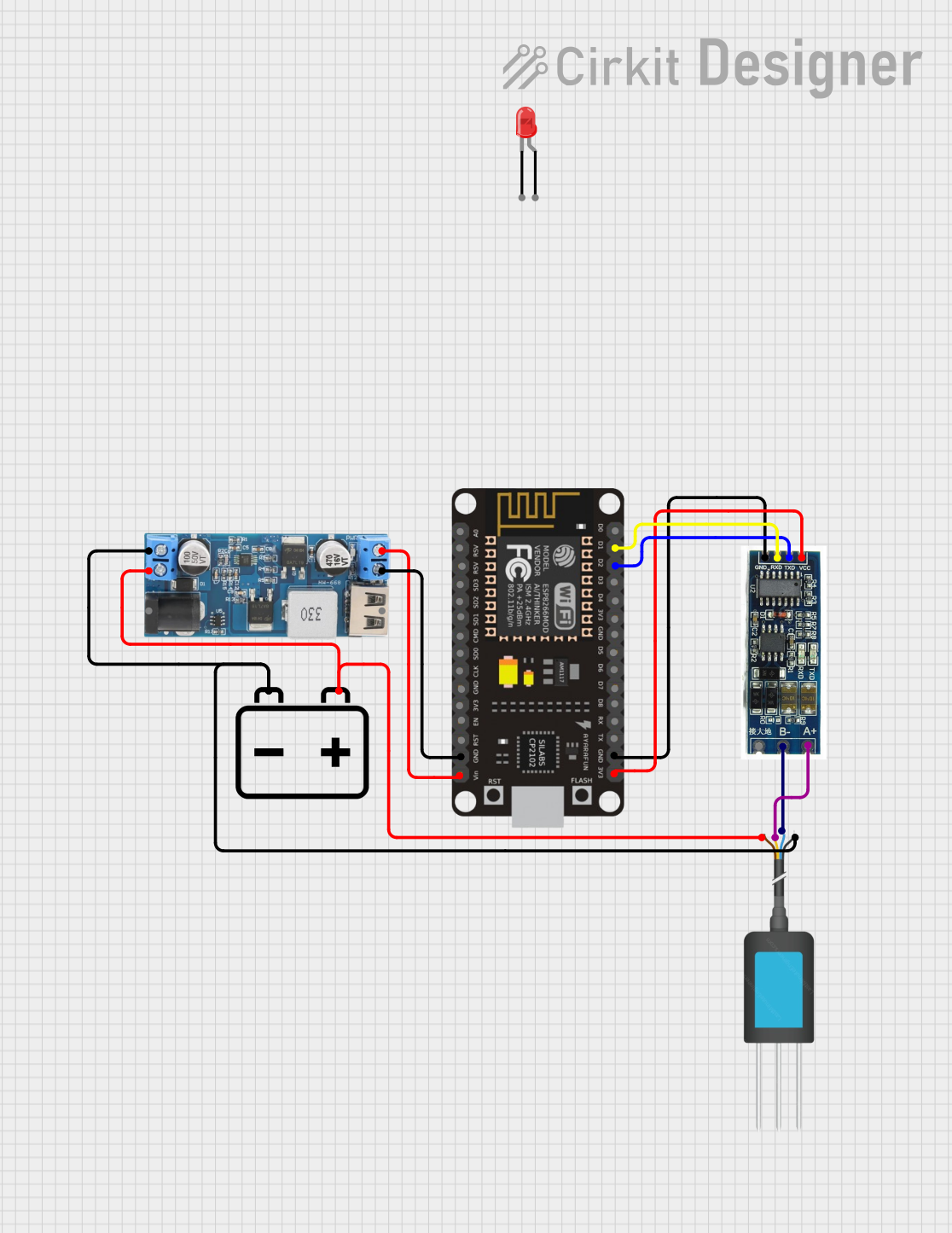 Image of simple circuit: A project utilizing NPK Soil Sensor (mini) in a practical application