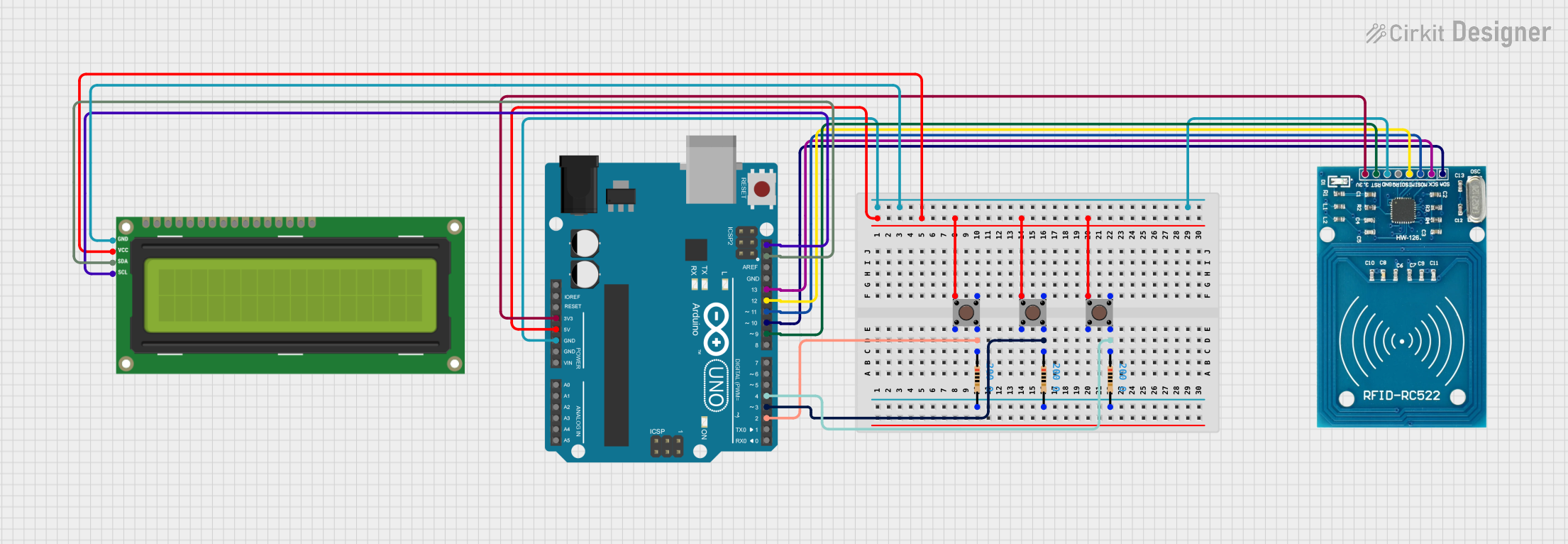 Image of Arduino UNO RFID Smart Trolley Billing System with I2C LCD Display