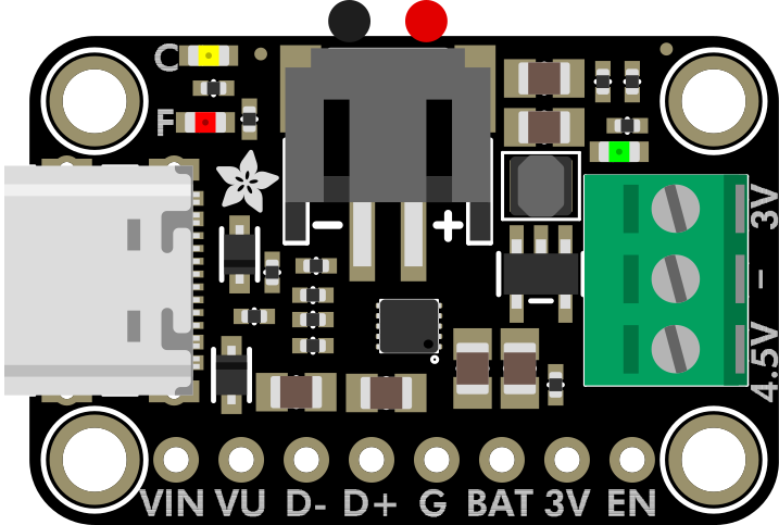 Image of Adafruit bq25185 with 3.3V Output