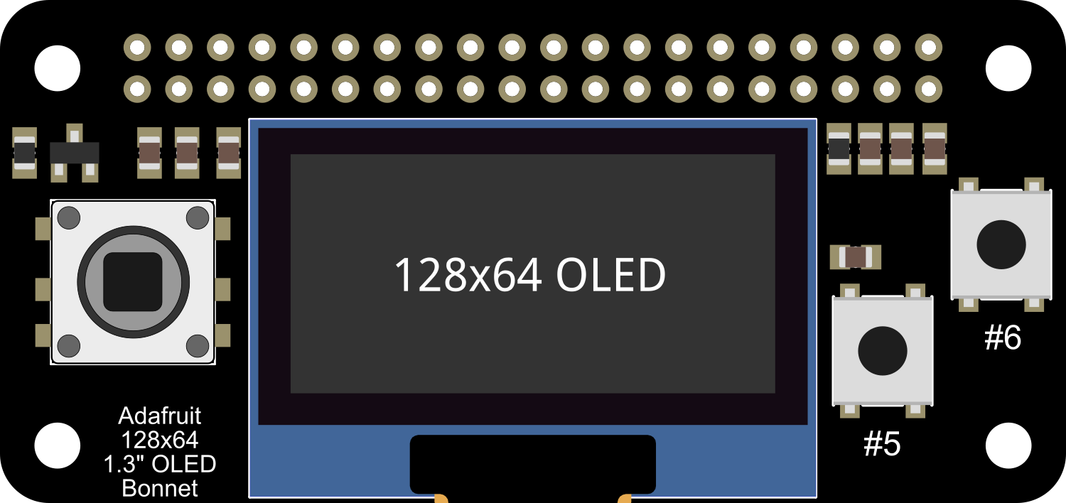 Image of Adafruit 128x64 OLED Bonnet