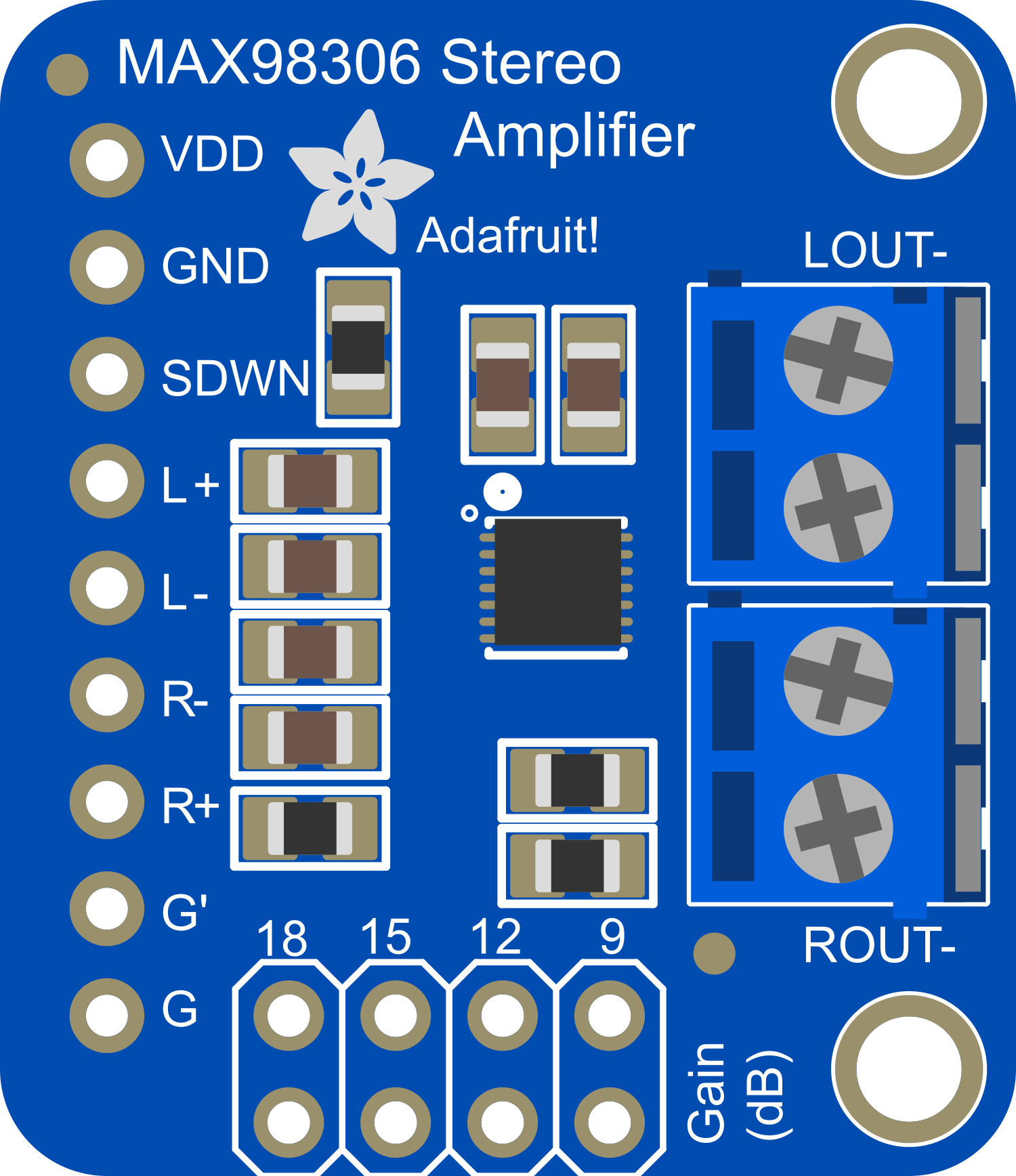 Image of Adafruit MAX98306 Stereo 3.7W Class D Audio Amplifier