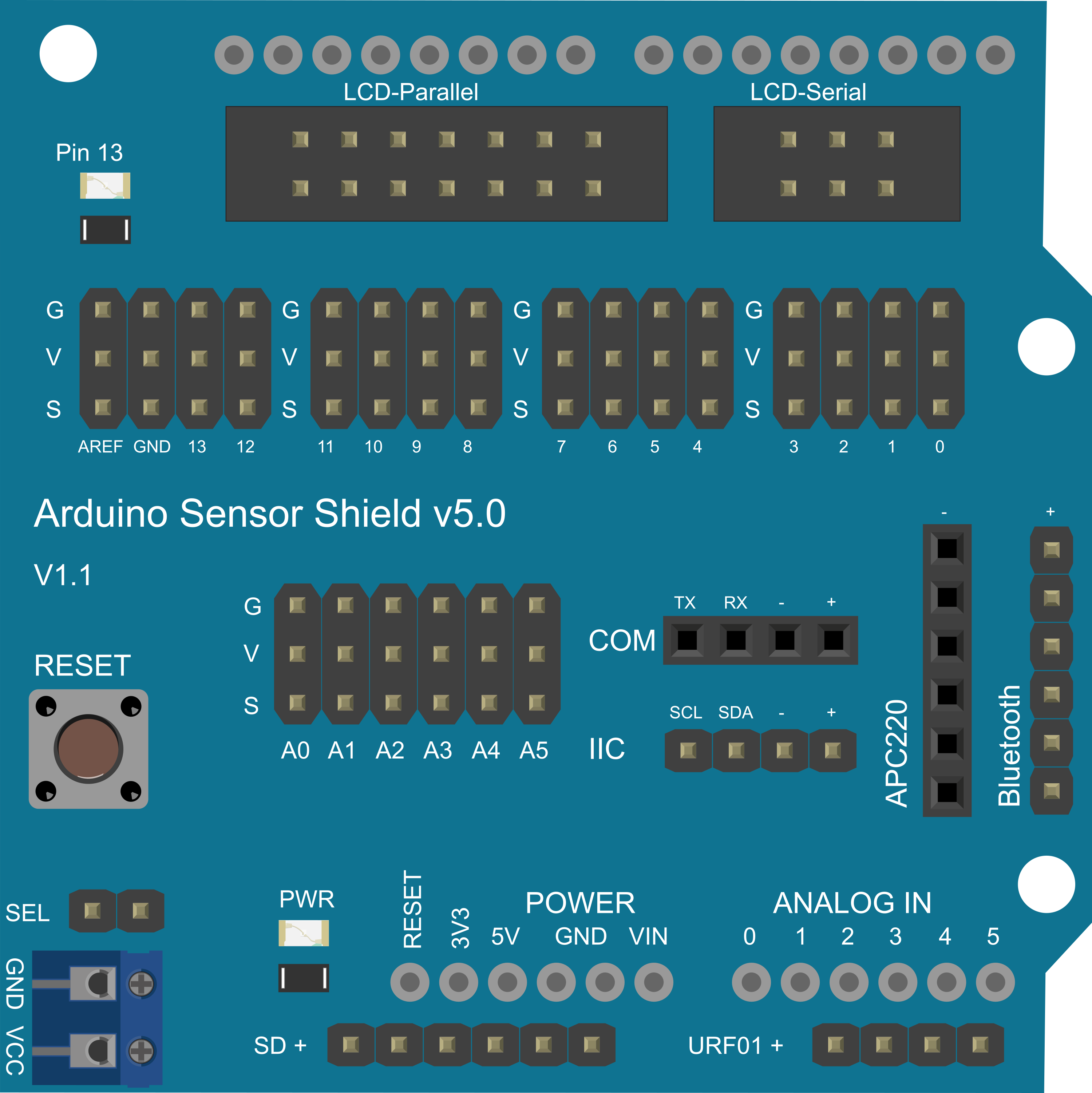 Image of Arduino Sensor Shield v5.0