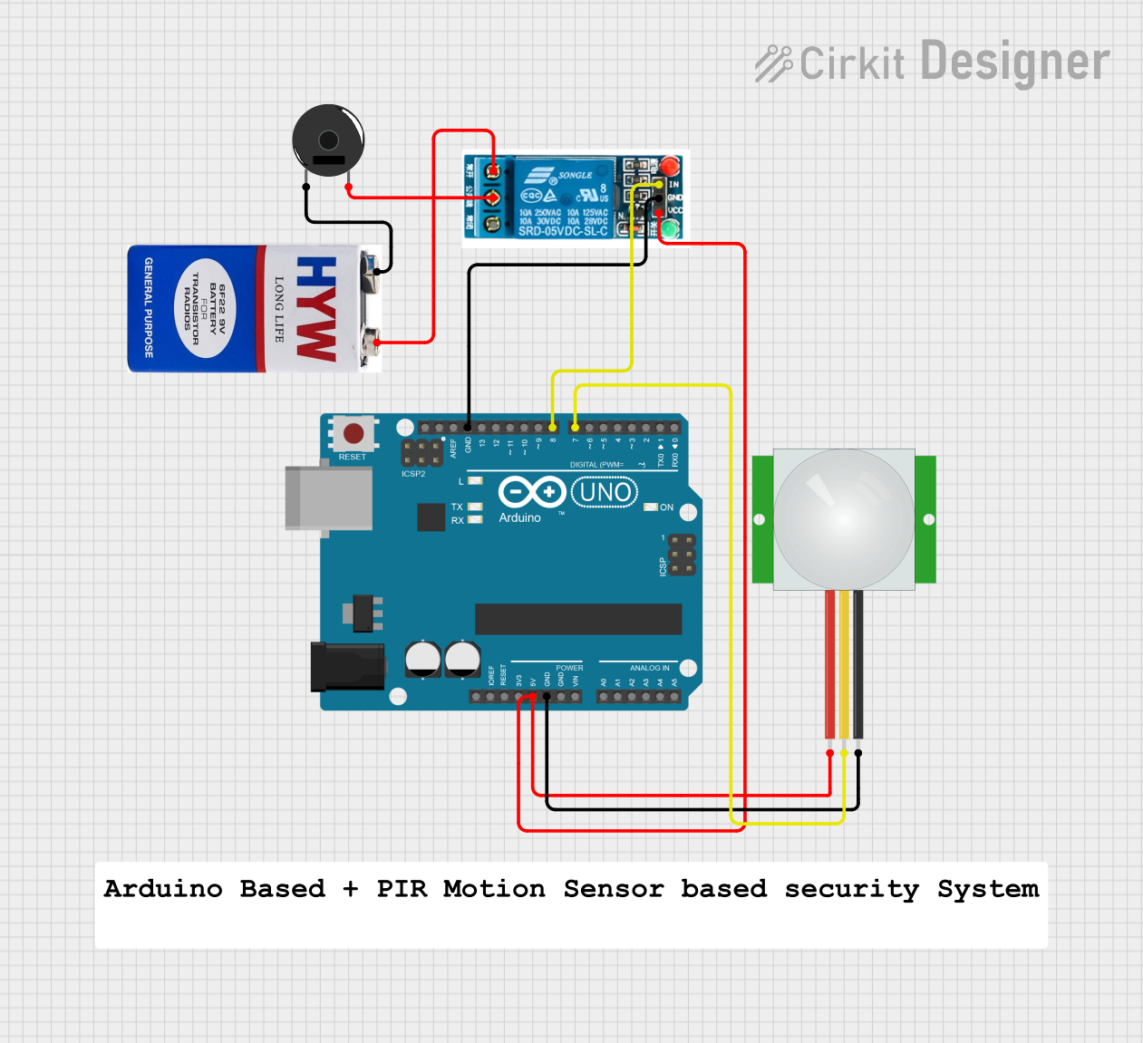 Image of Arduino UNO Motion Detector with PIR Sensor and Piezo Buzzer