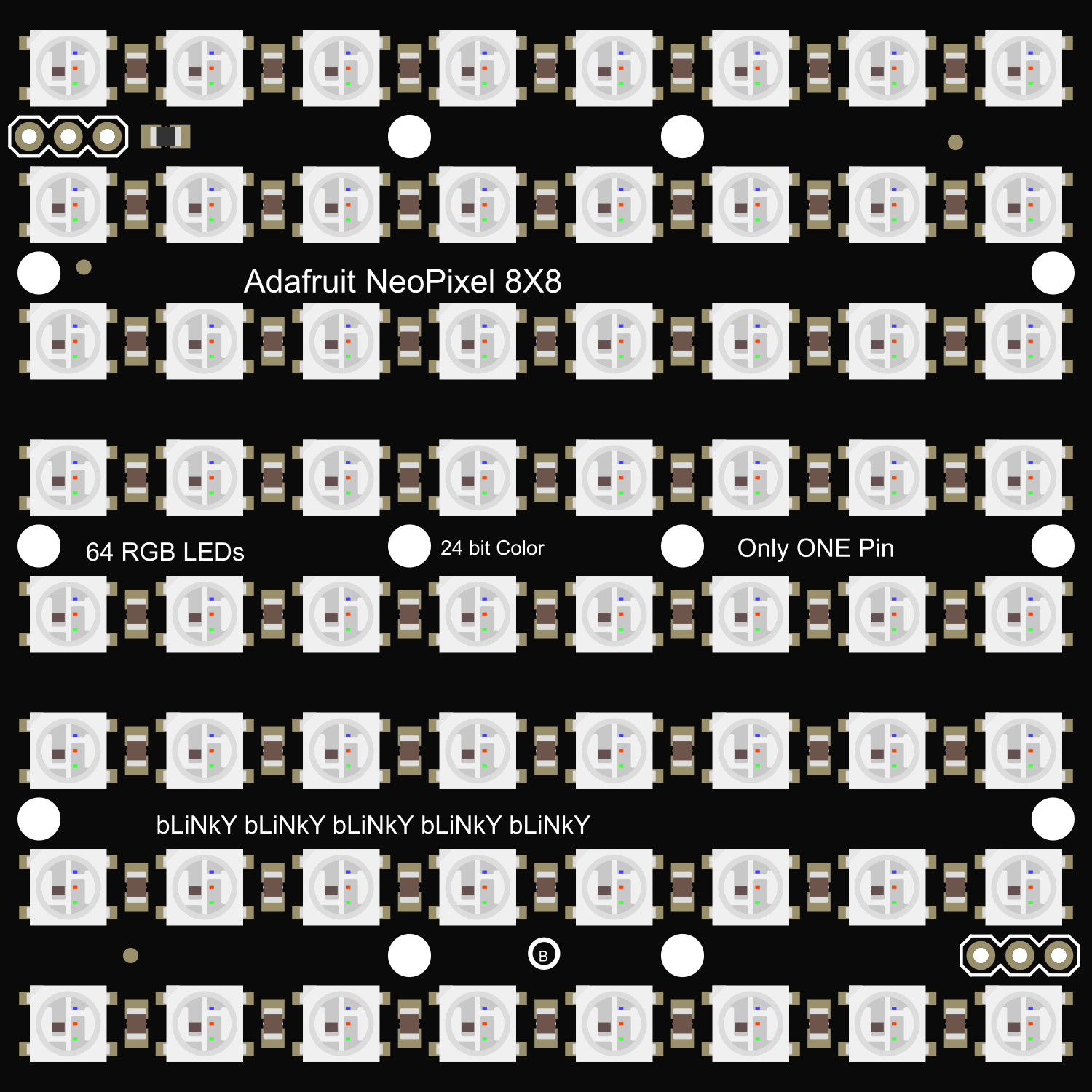 Image of Adafruit NeoPixel NeoMatrix 8x8