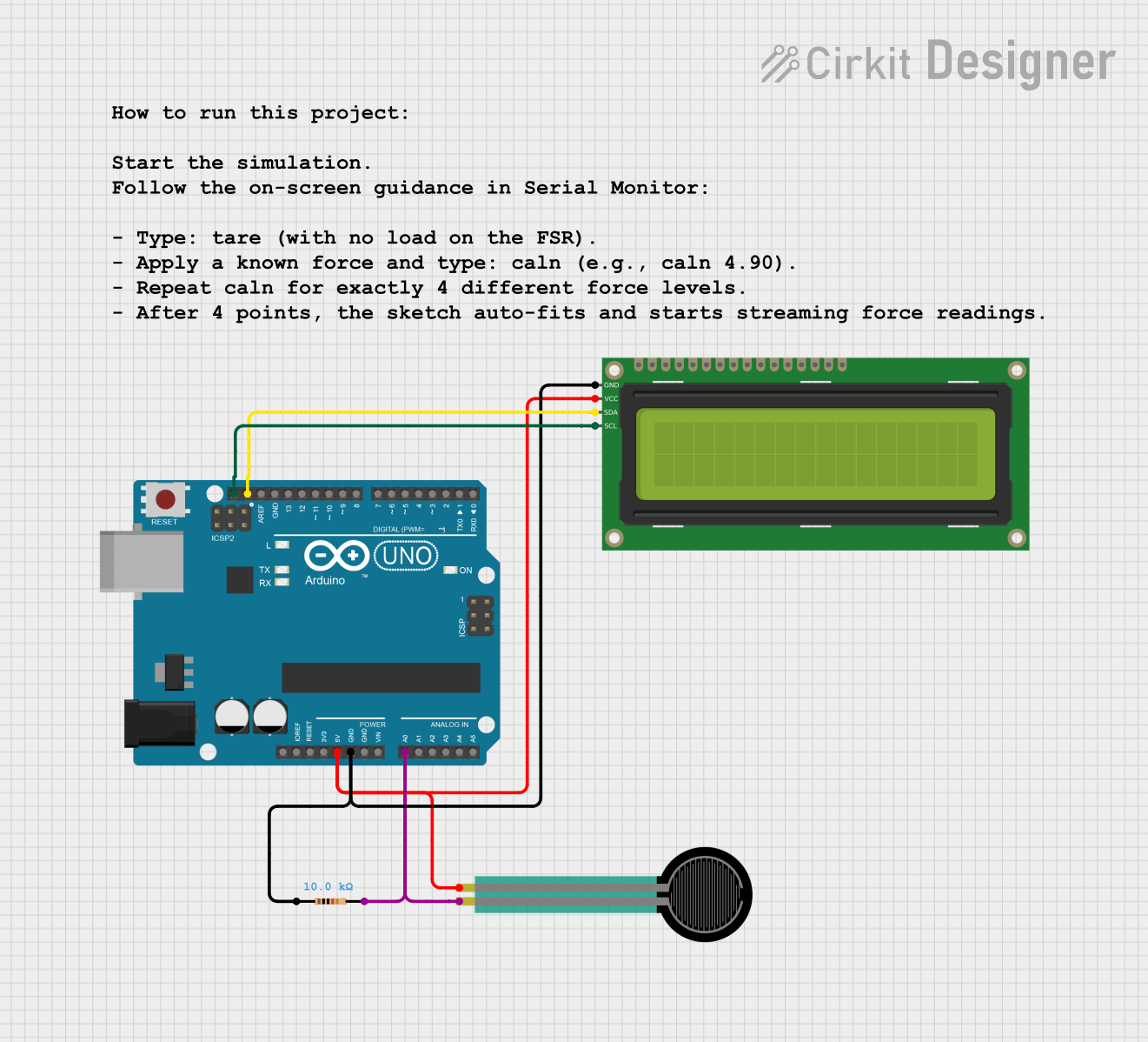 Image of FSR Demo With Curve Fitting: A project utilizing Force Sensor in a practical application