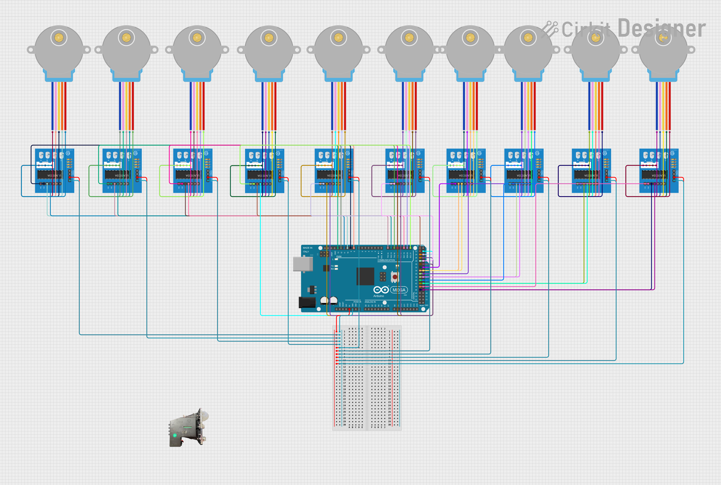 Image of vendopharma circuit: A project utilizing ULN2003A breakout board in a practical application