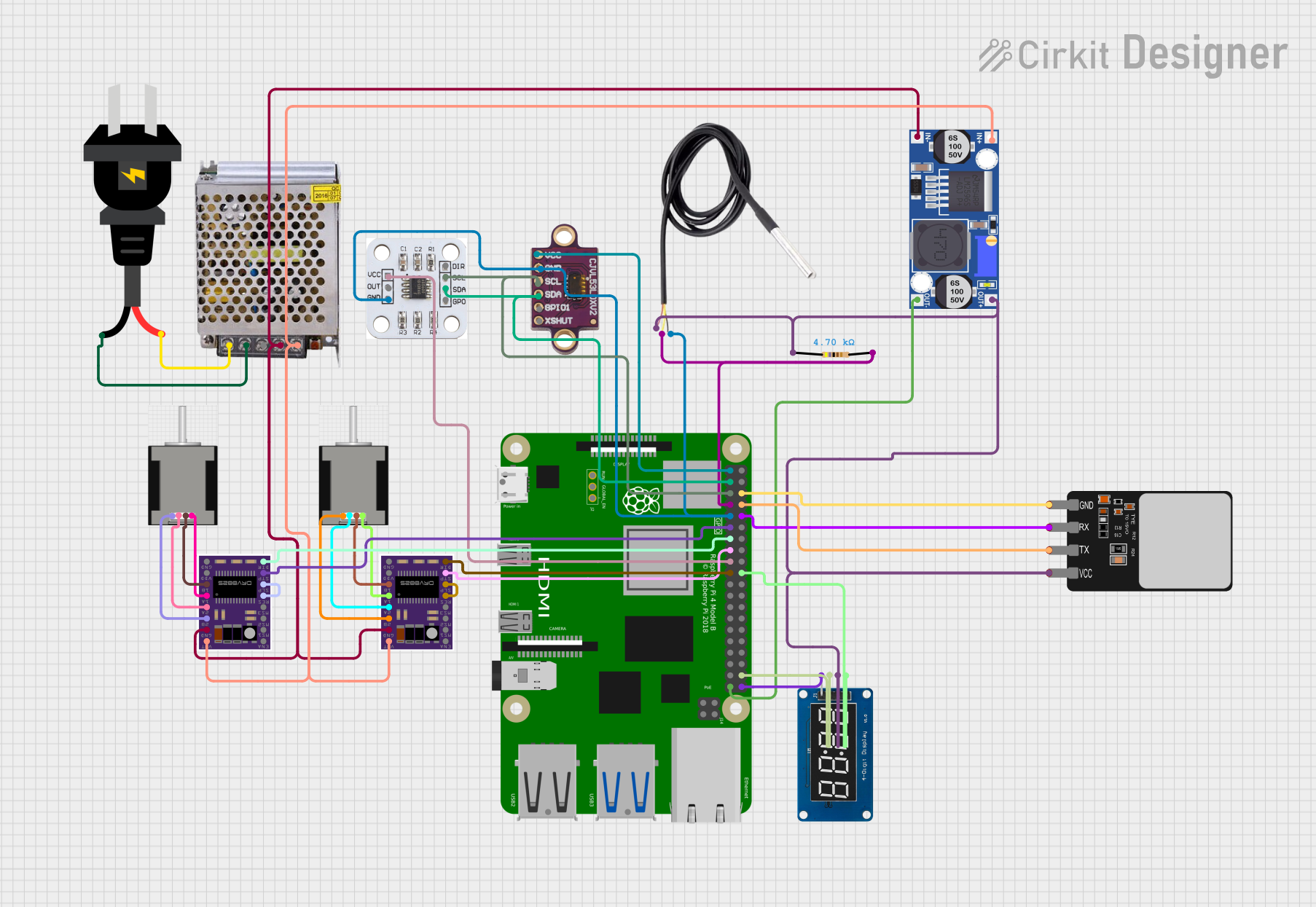 Image of wiring: A project utilizing Raspberry Pi 3B in a practical application