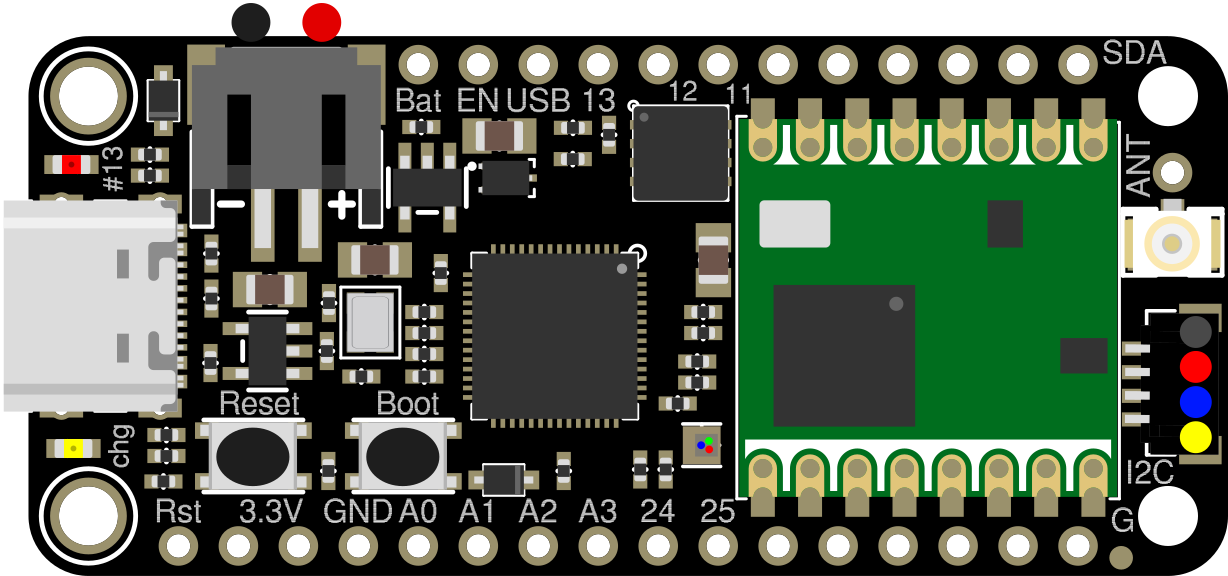 Image of Adafruit Feather RP2040 RF95 LoRa Radio