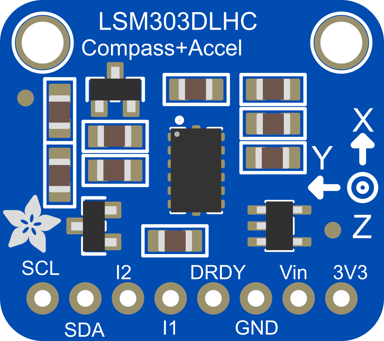 Image of Adafruit LSM303DLHC Triple-axis Accelerometer+Magnetometer (Compass)