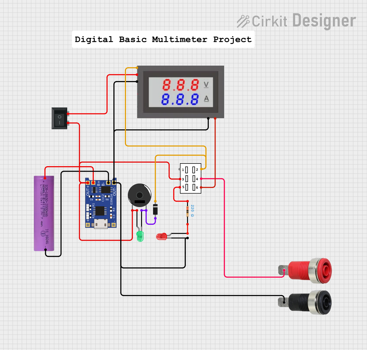 Image of multimeter: A project utilizing Uh-oh Battery Level Indicator Kit in a practical application