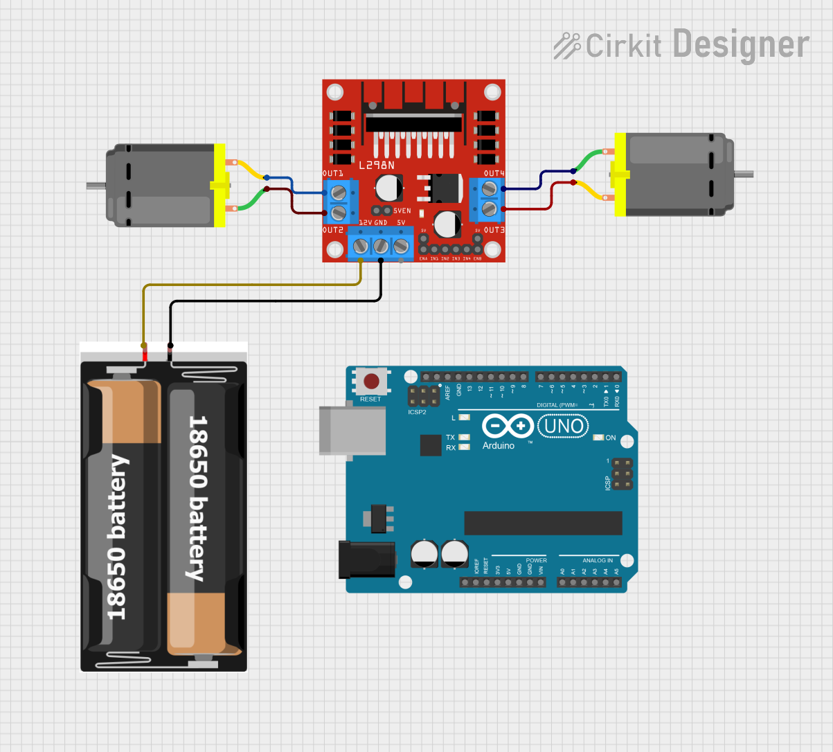 Image of ROBOTICS PT1 T2: A project utilizing MDV 2x2A DC Motor Controller (L298N) in a practical application