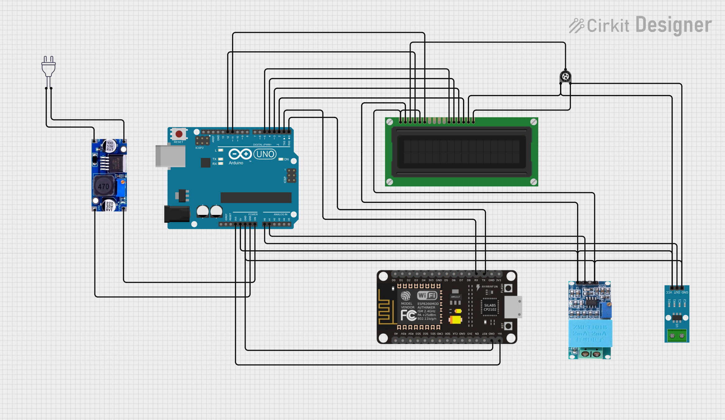 Image of multi: A project utilizing sensor tegangan in a practical application