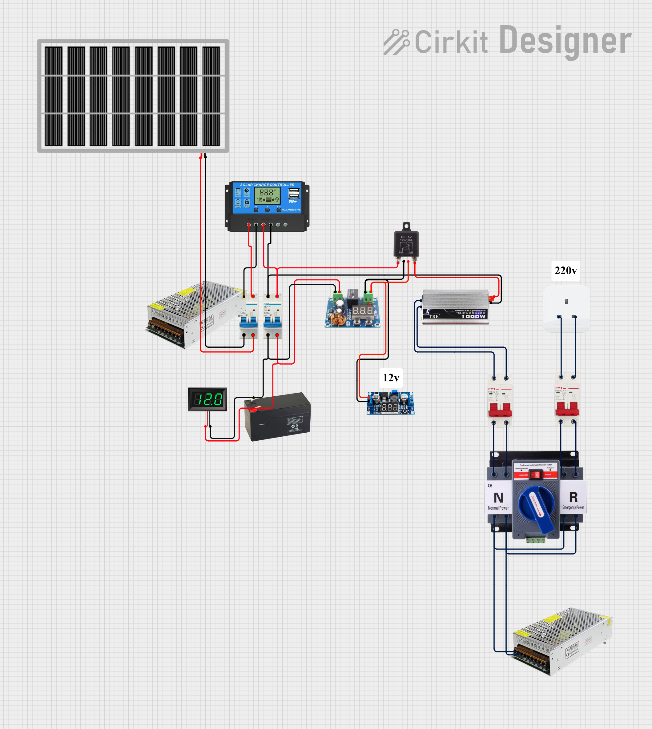 Image of POWER SUPPLY: A project utilizing Solar Inverter DC TO AC in a practical application