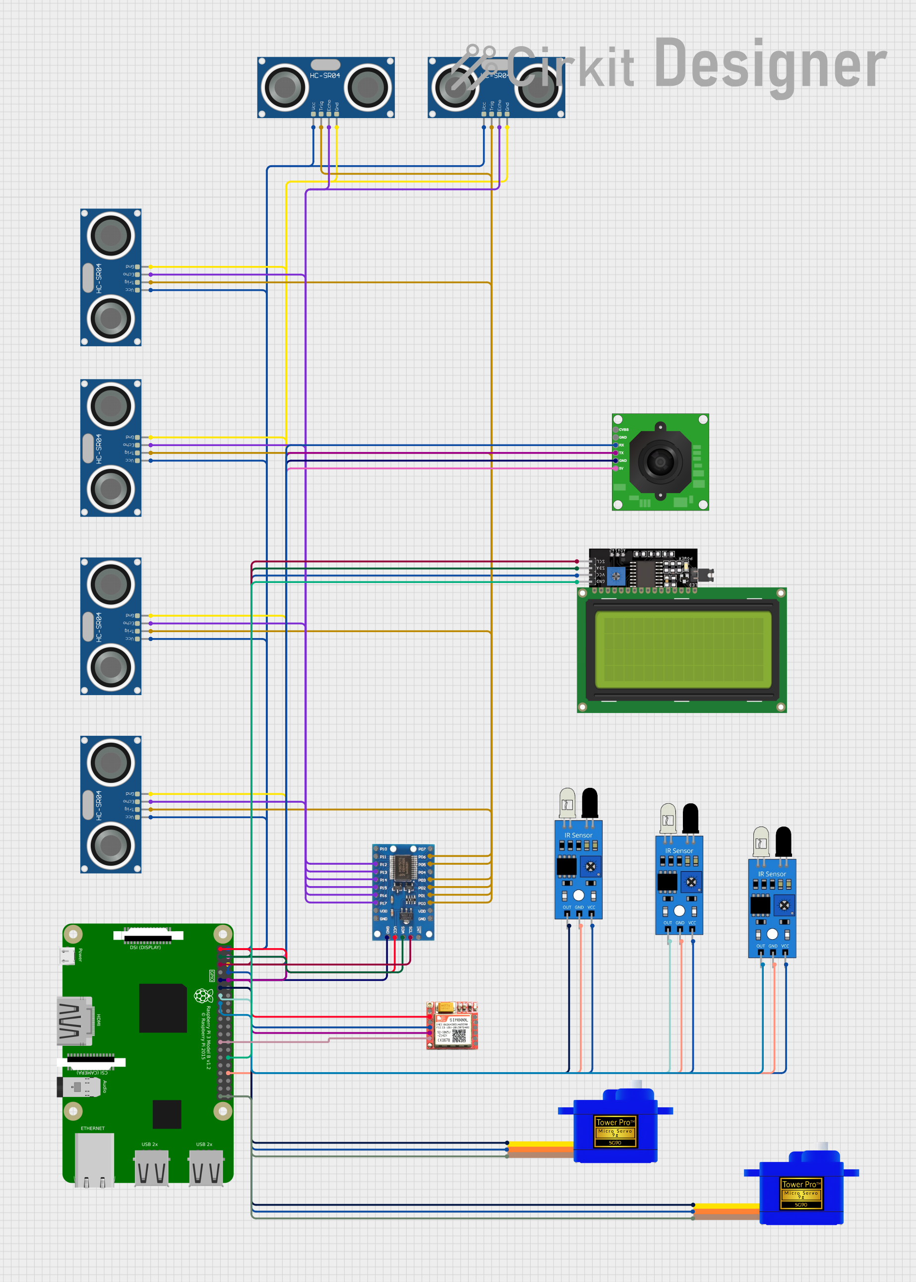 Image of Smart Parking System1: A project utilizing Adafruit GPIO Expander Bonnet in a practical application