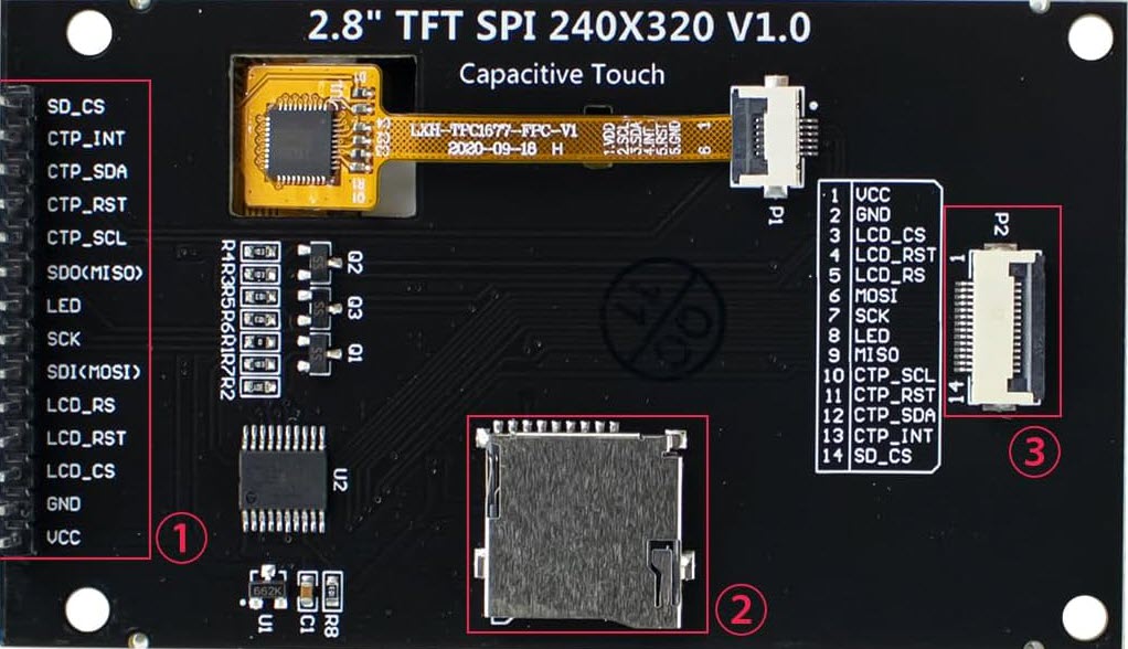 Image of 2.8 inch IPS Capacitive Touch Screen SPI Display Module