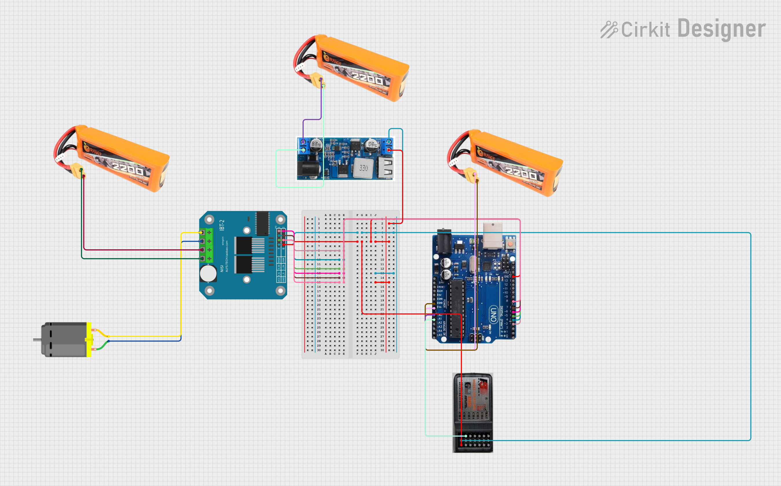 Image of Circuit test-01: A project utilizing DC motor RC 7.4V in a practical application