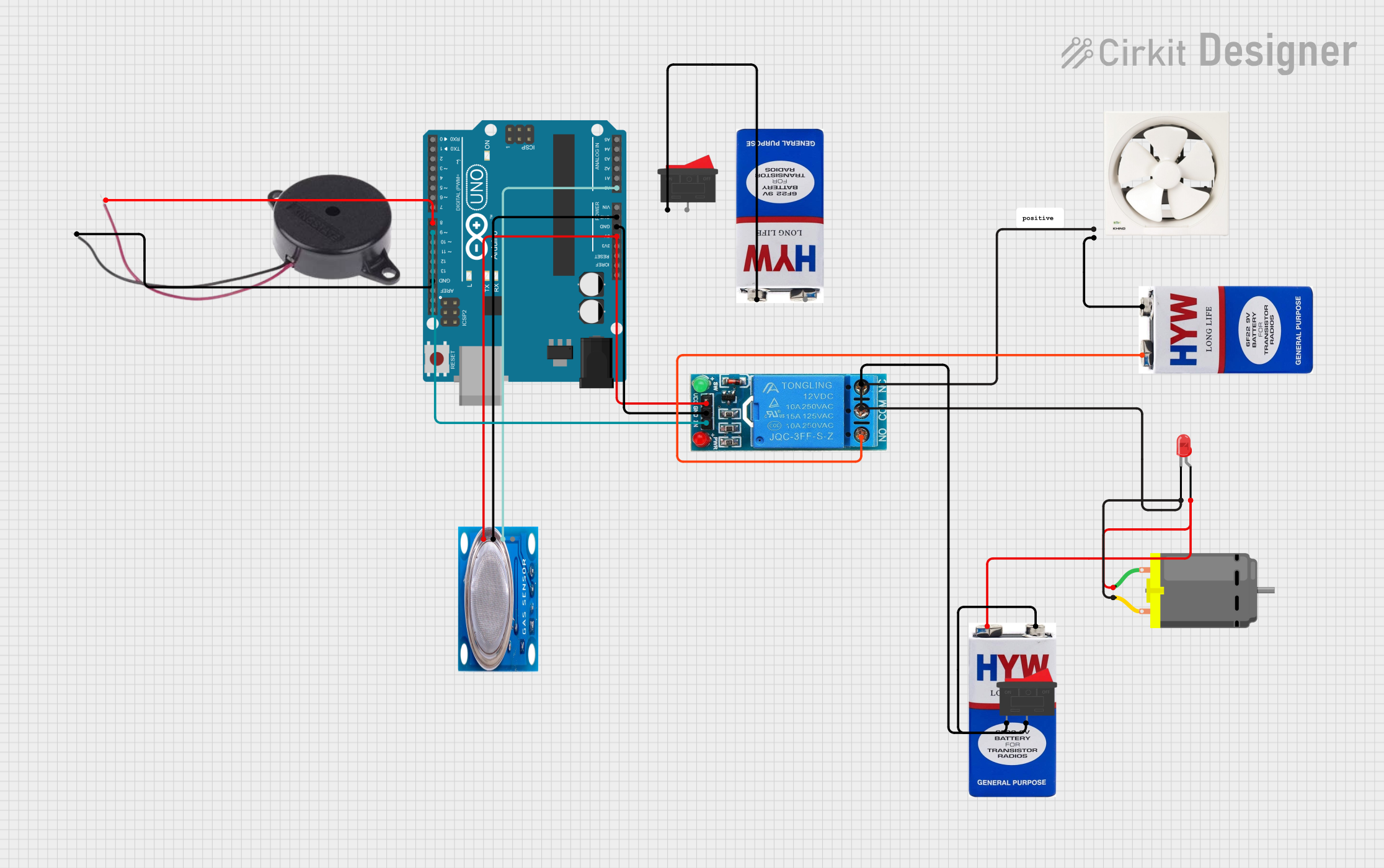 Image of lpg gas leakage detector: A project utilizing Exhaust Fan in a practical application