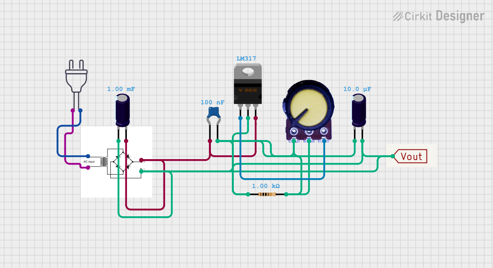 Image of voltage regualator using LM317 IC: A project utilizing Voltage Regulator in a practical application