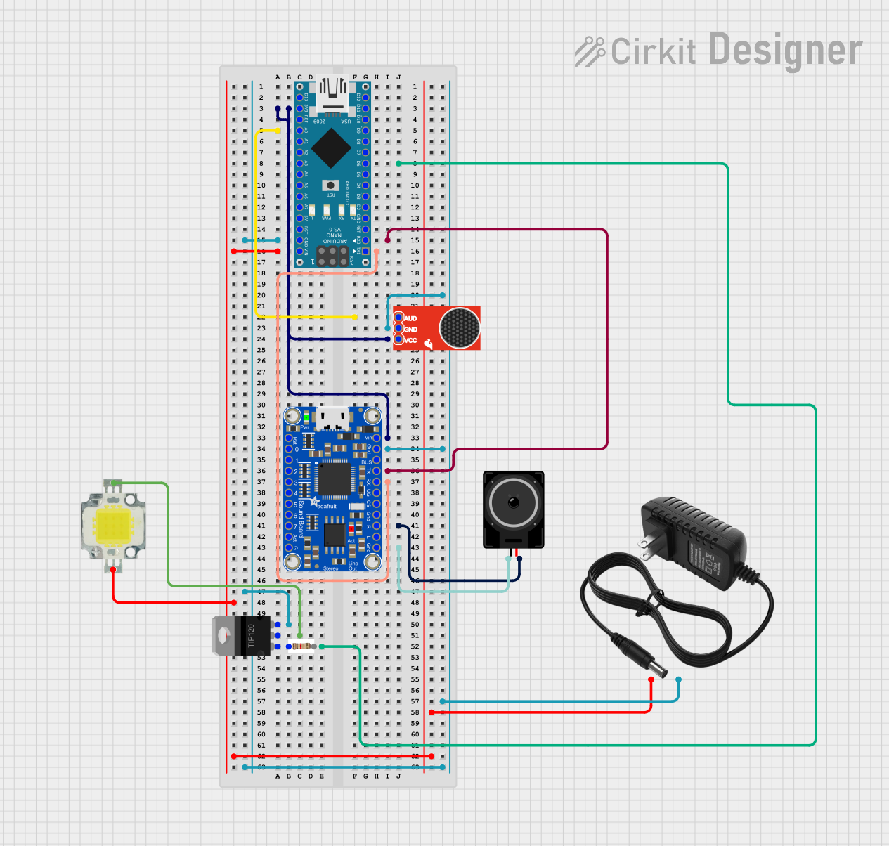 Image of Clap-Back: A project utilizing Adafruit Audio FX Mini Sound Board in a practical application