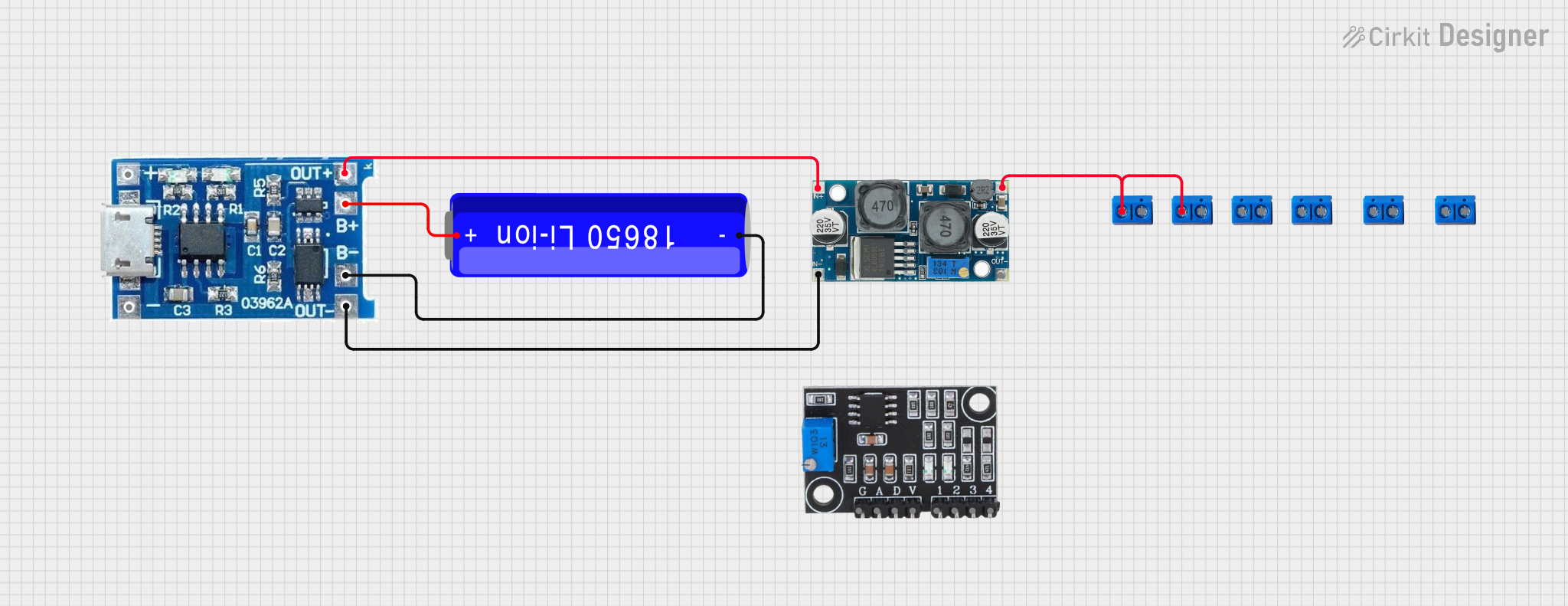 Image of SISTEMA DE ALIMENTACION Y CARGA SENSORES DS18B20 Y SENSOR DE TURBIDEZ: A project utilizing V_REG_LD1085 in a practical application