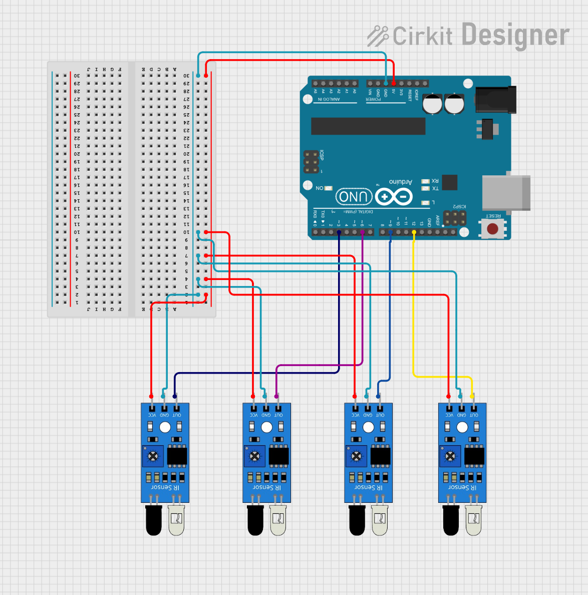 Image of parksol: A project utilizing 3 channel IR sensor in a practical application