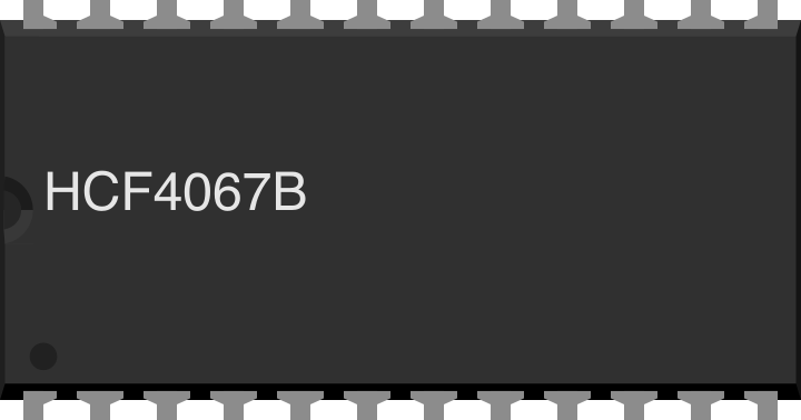 Image of HCF4067B 16-channel analog multiplexer (DIP-24)