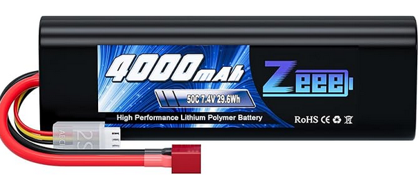 Image of Zeee 7.4V 4000mAh 50C 2S lipo battery