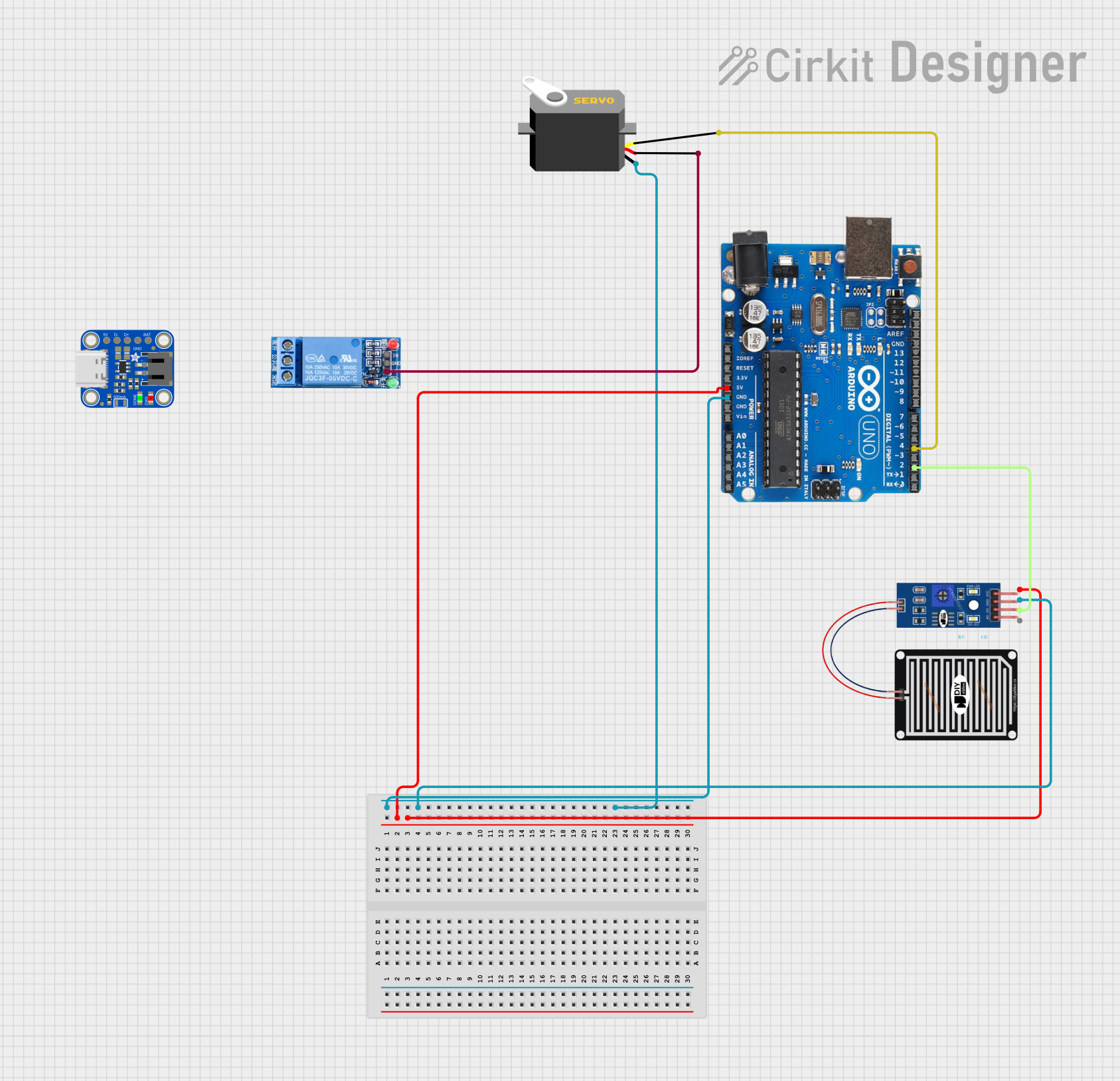 Image of Arduino-Based Rain Detection System with Servo-Controlled Mechanism