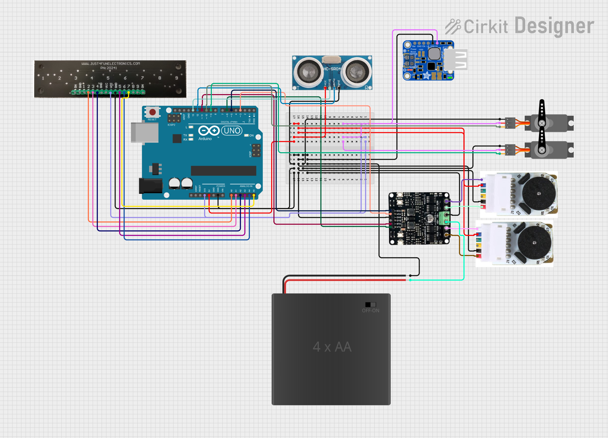 Image of Service robotics: A project utilizing QTR-8A Reflectance Sensor Array in a practical application