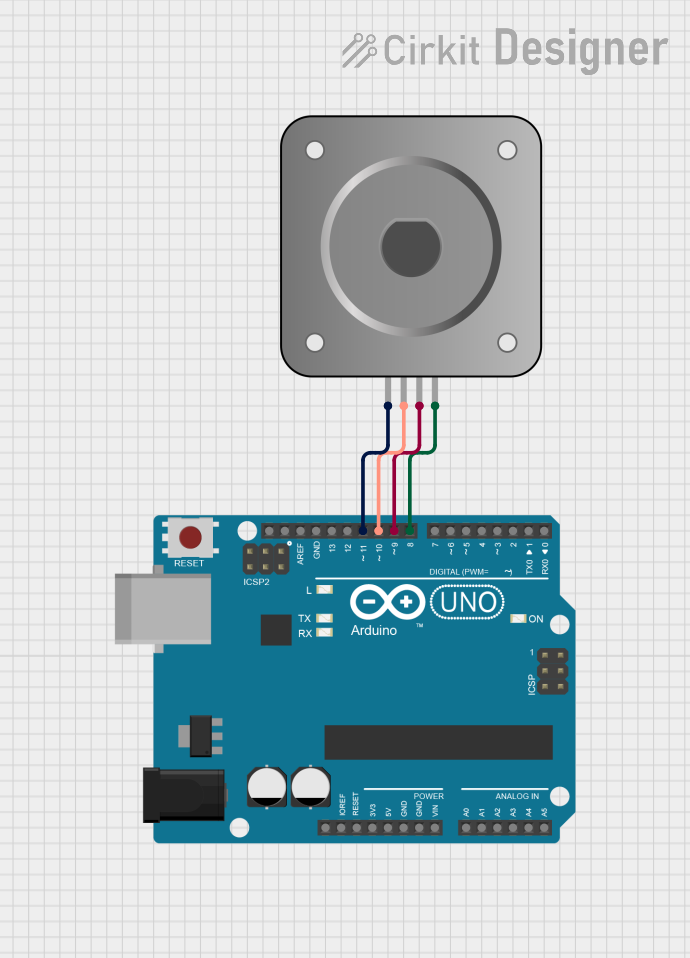 Image of Stepper motor - sim test - full stepping: A project utilizing Bipolar Stepper Motor (NEMA 17) in a practical application