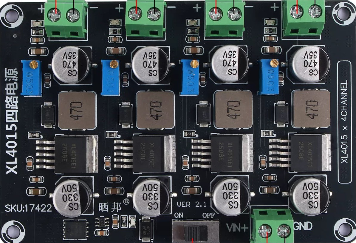 Image of 4 Channel XL4015 DC-DC 