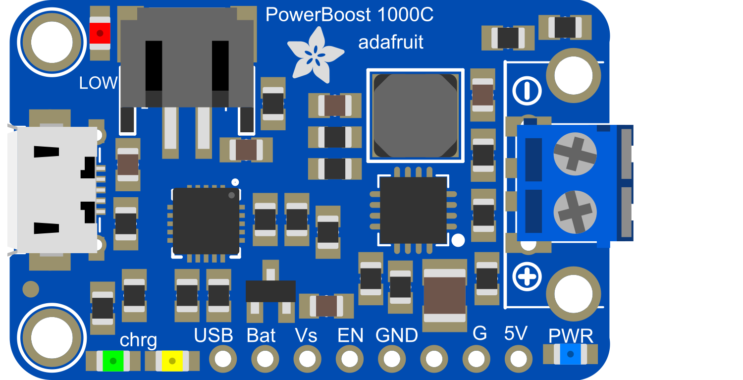 Image of Adafruit PowerBoost 1000C with Terminal Block