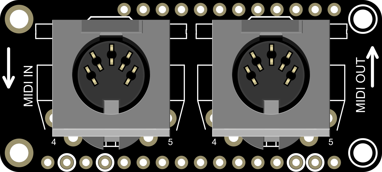 Image of Adafruit MIDI FeatherWing Kit