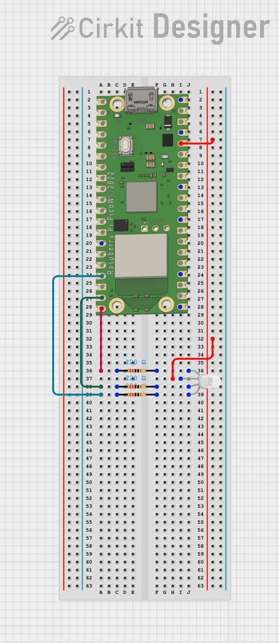 Image of RGB LED: A project utilizing RGB LED (Wokwi compatible) in a practical application